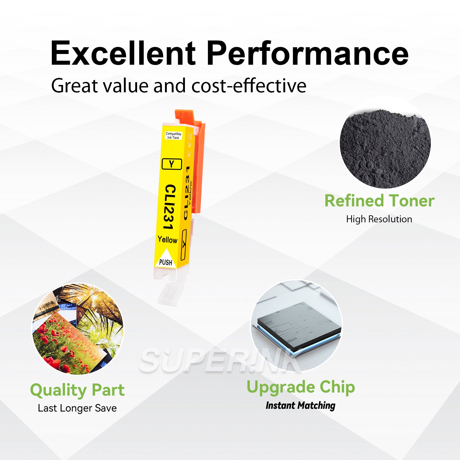 Compatible Canon CLI-231 Yellow Ink Cartridge