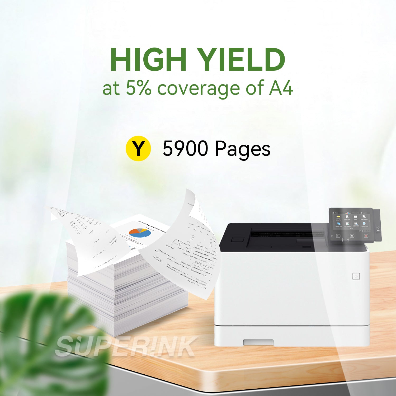 Compatible Canon 055H With Chip Yellow Toner By Superink