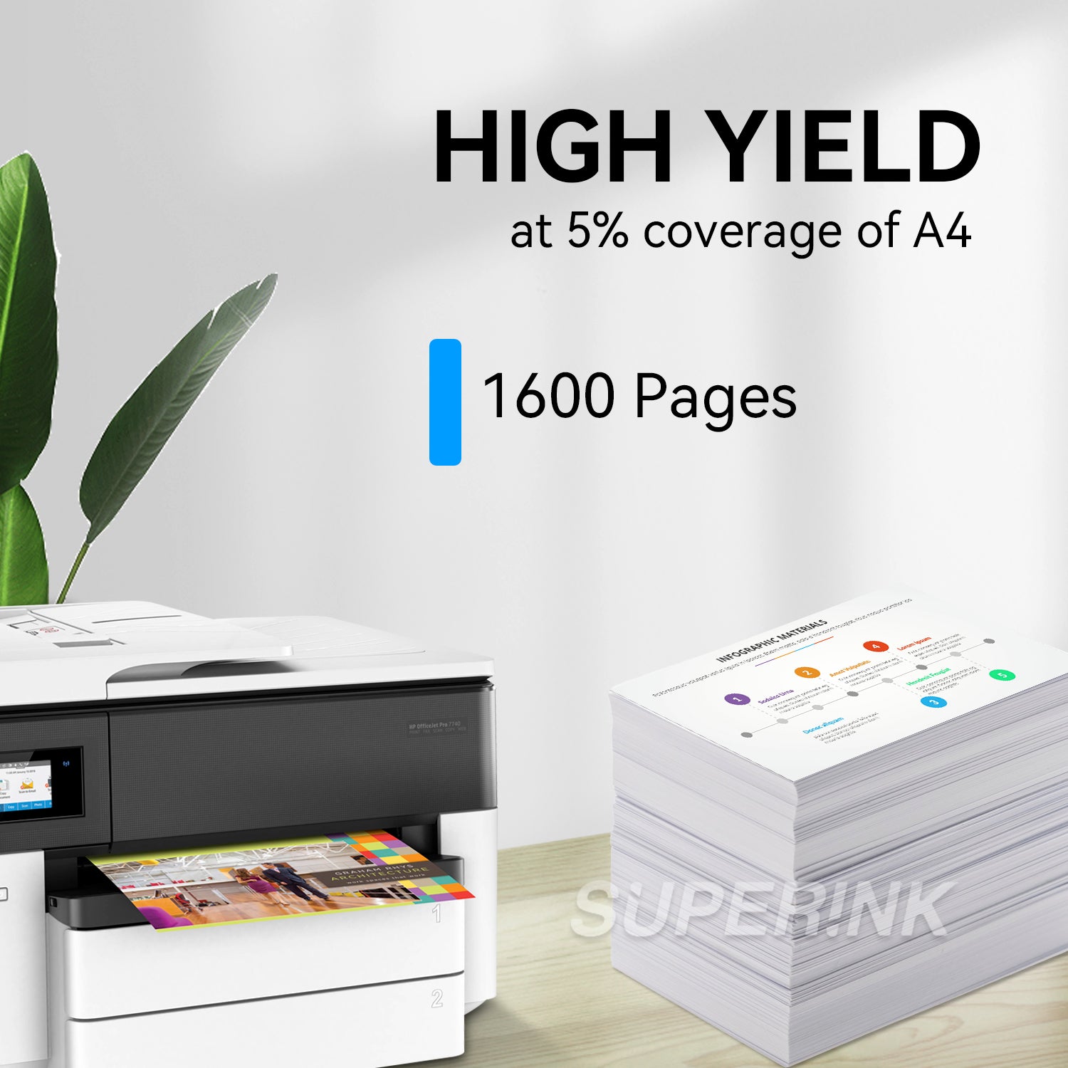 Cartouche d'encre cyan HP 952XL compatible (L0S61AN) par Superink