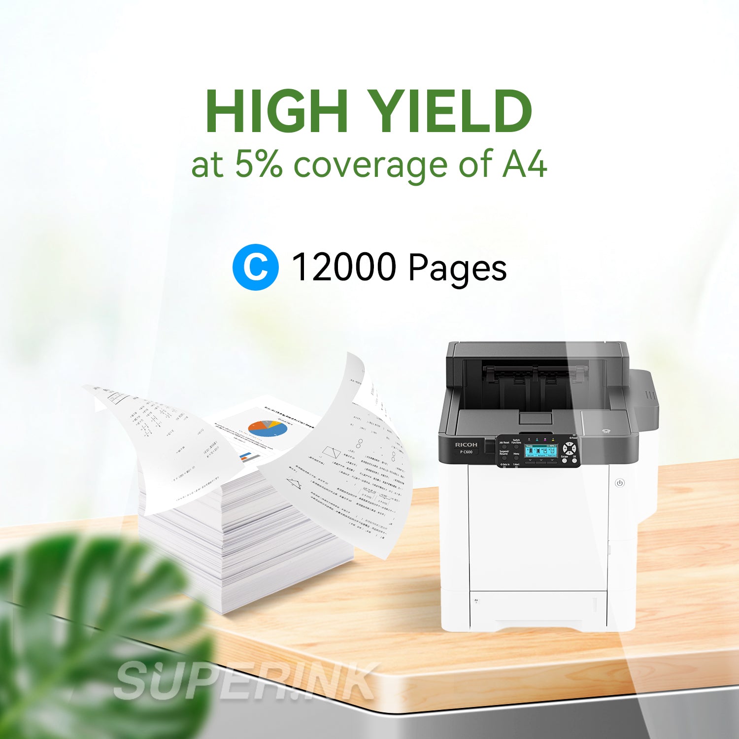 Compatible Ricoh 408311 Cyan Toner By Superink