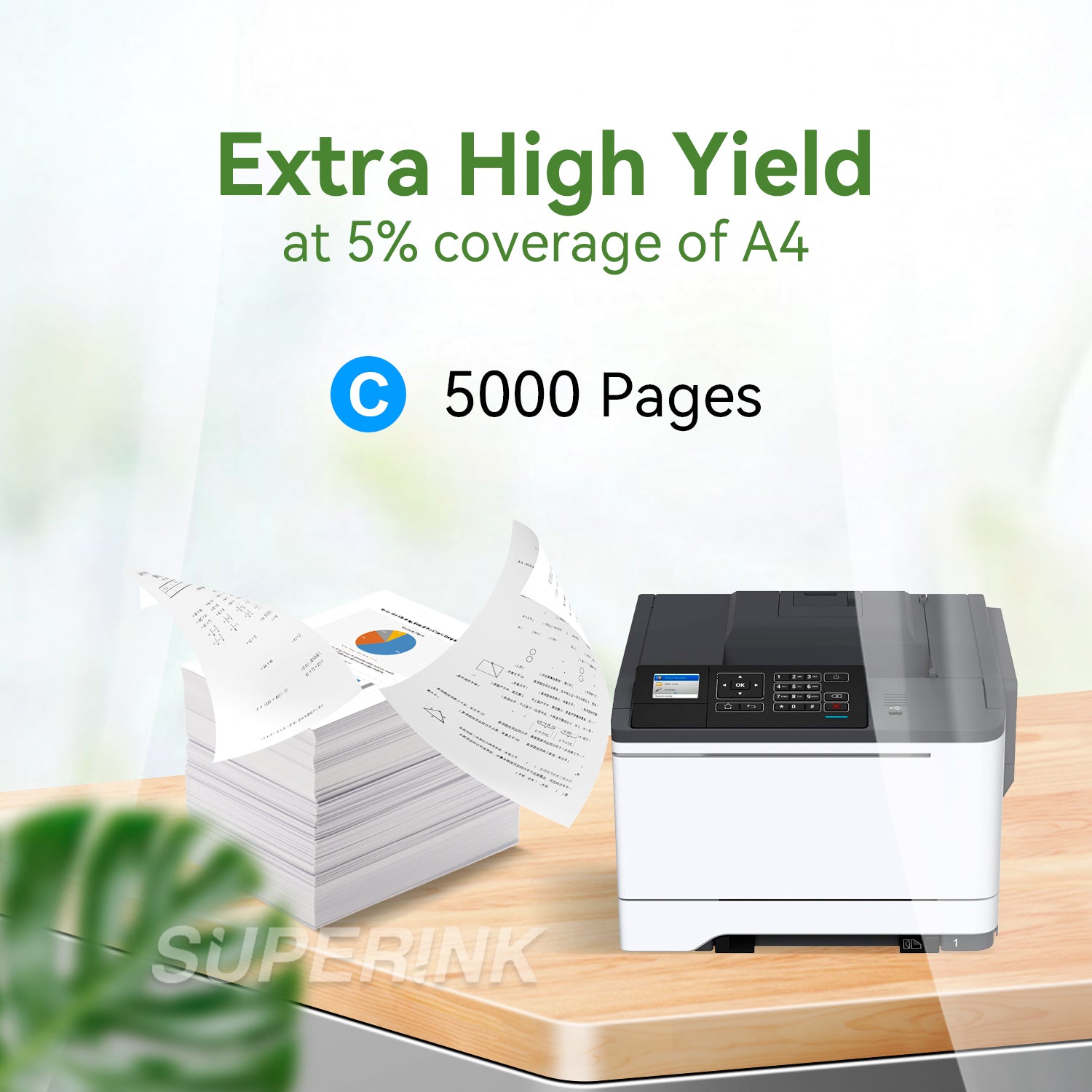 Compatible Lexmark 78C1XC0 78C1X20 Cyan Toner Cartridge by Superink