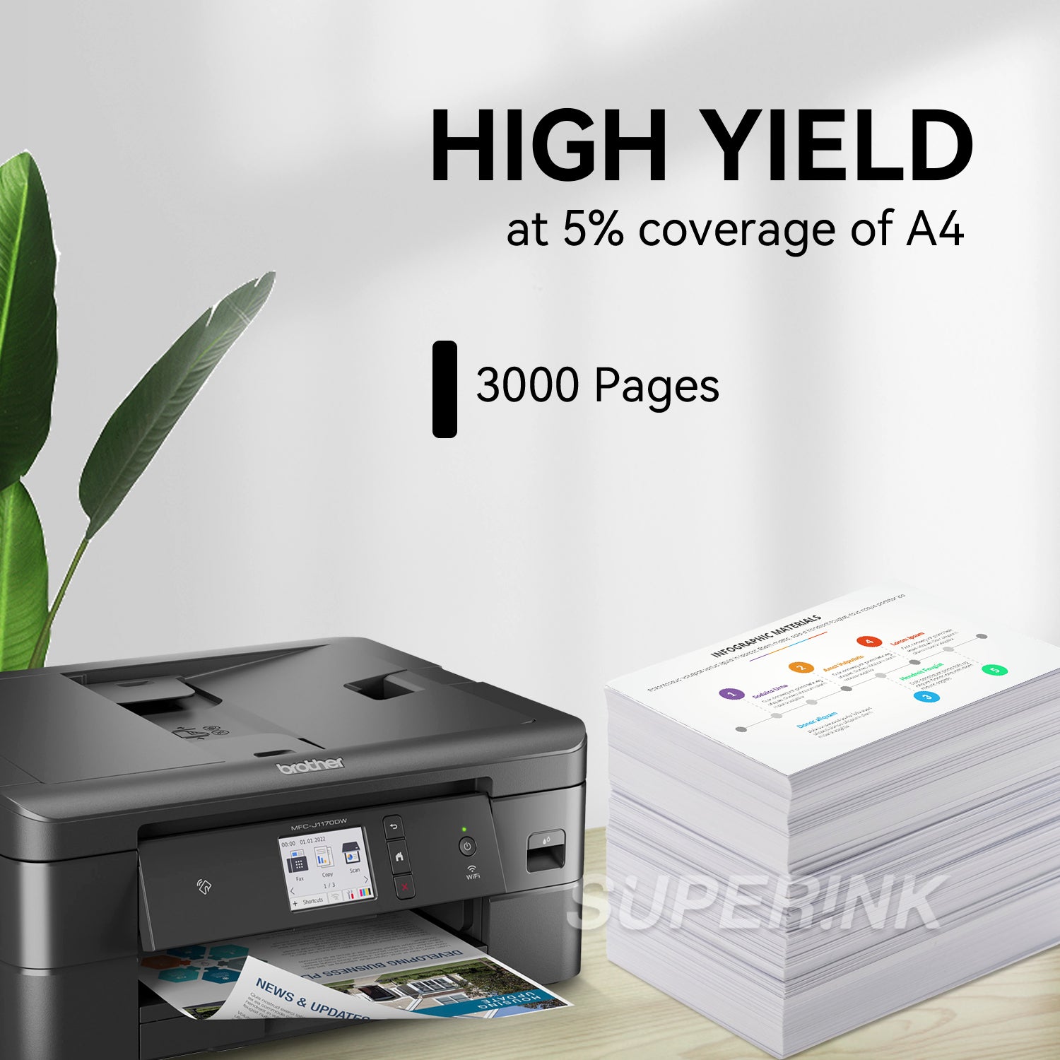 Compatible Brother LC402XL Black Ink Cartridge High Yield by Superink