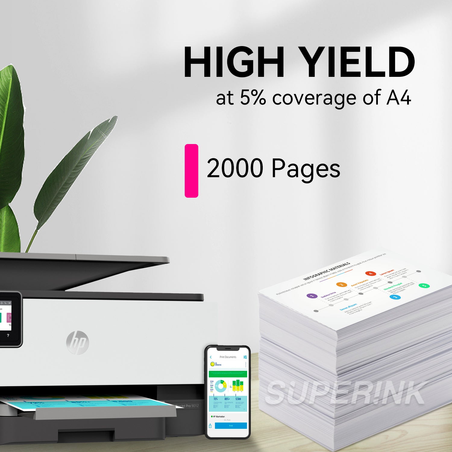 Compatible HP 962XL Magenta High Yield Ink Cartridge by Superink