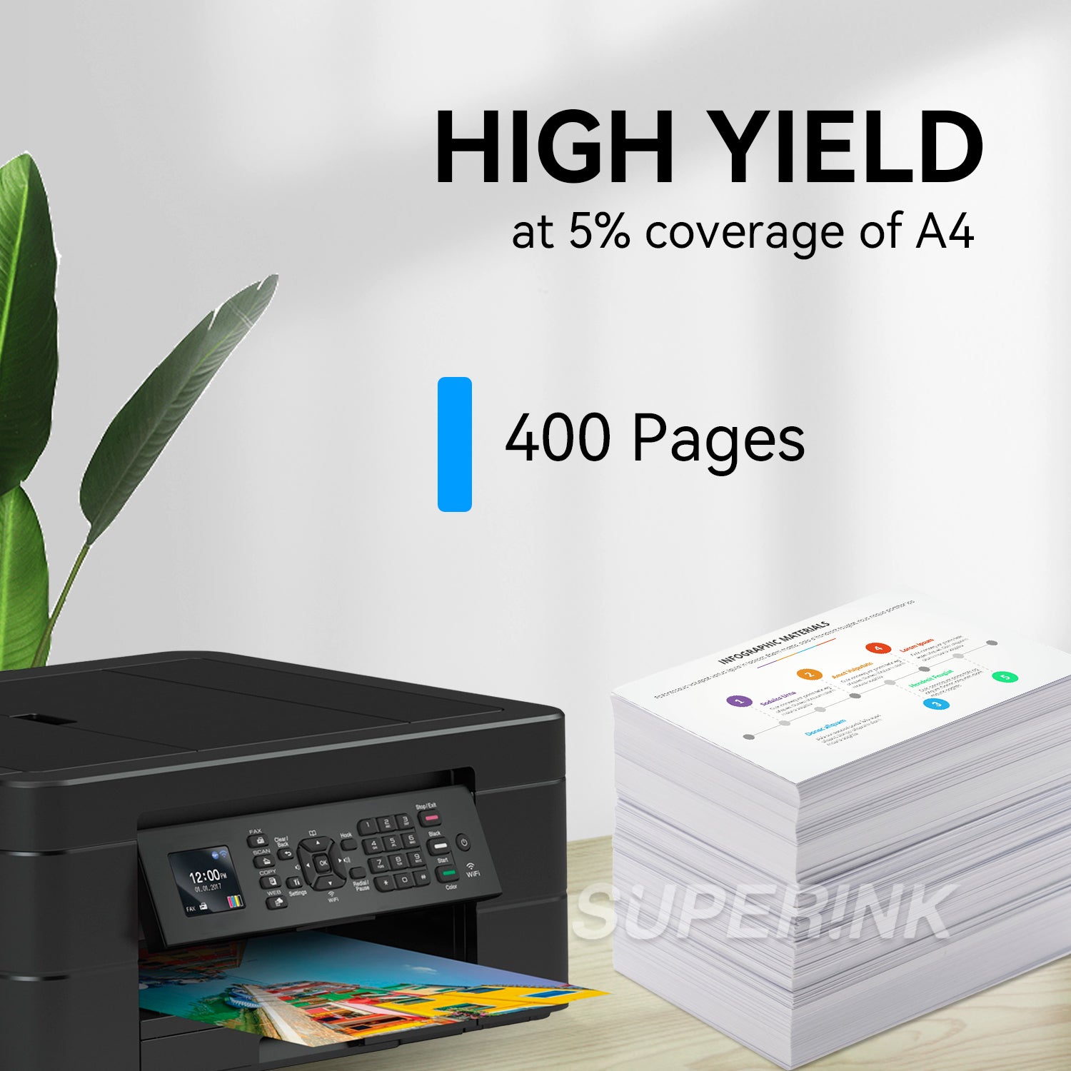 Compatible Brother LC3013 XL / LC3013 Cartouche d'encre cyan par Superink