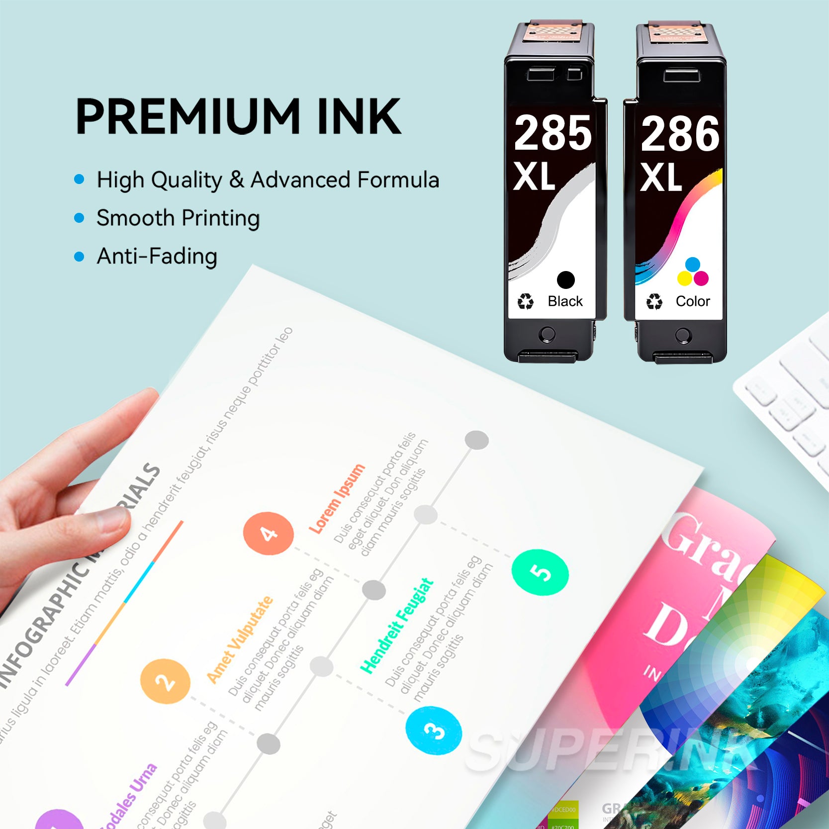 Compatible Canon PG-285XL CL-286XL Combo Inkjet Cartridge