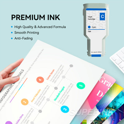 Compatible HP 764 C1Q13A Cyan 300ML Ink Cartridge