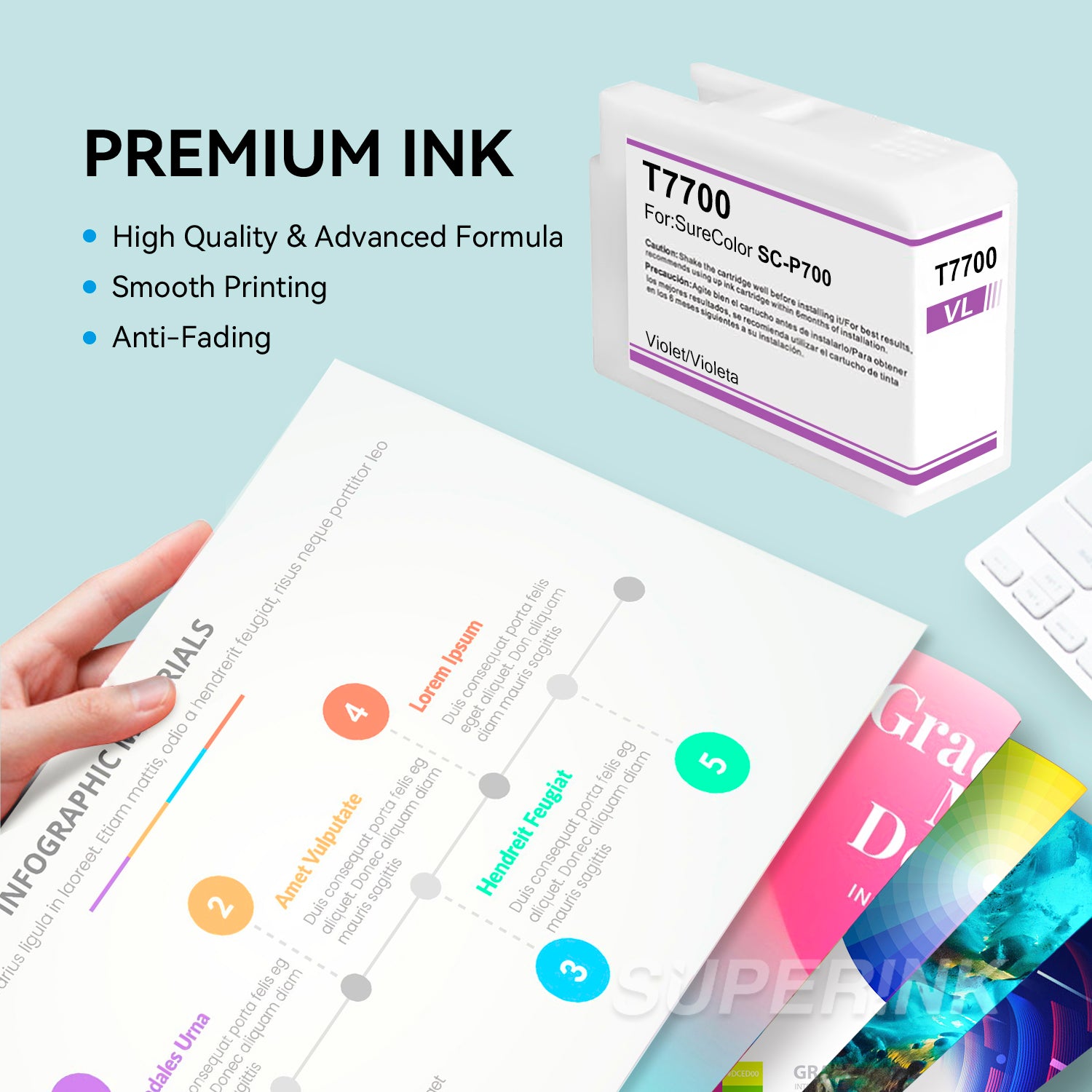 Compatible T770 UltraChrome PRO10 T770020 Violet Ink Cartridge