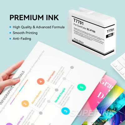 Compatible T770 UltraChrome PRO10 T770120 Photo Black Ink Cartridge