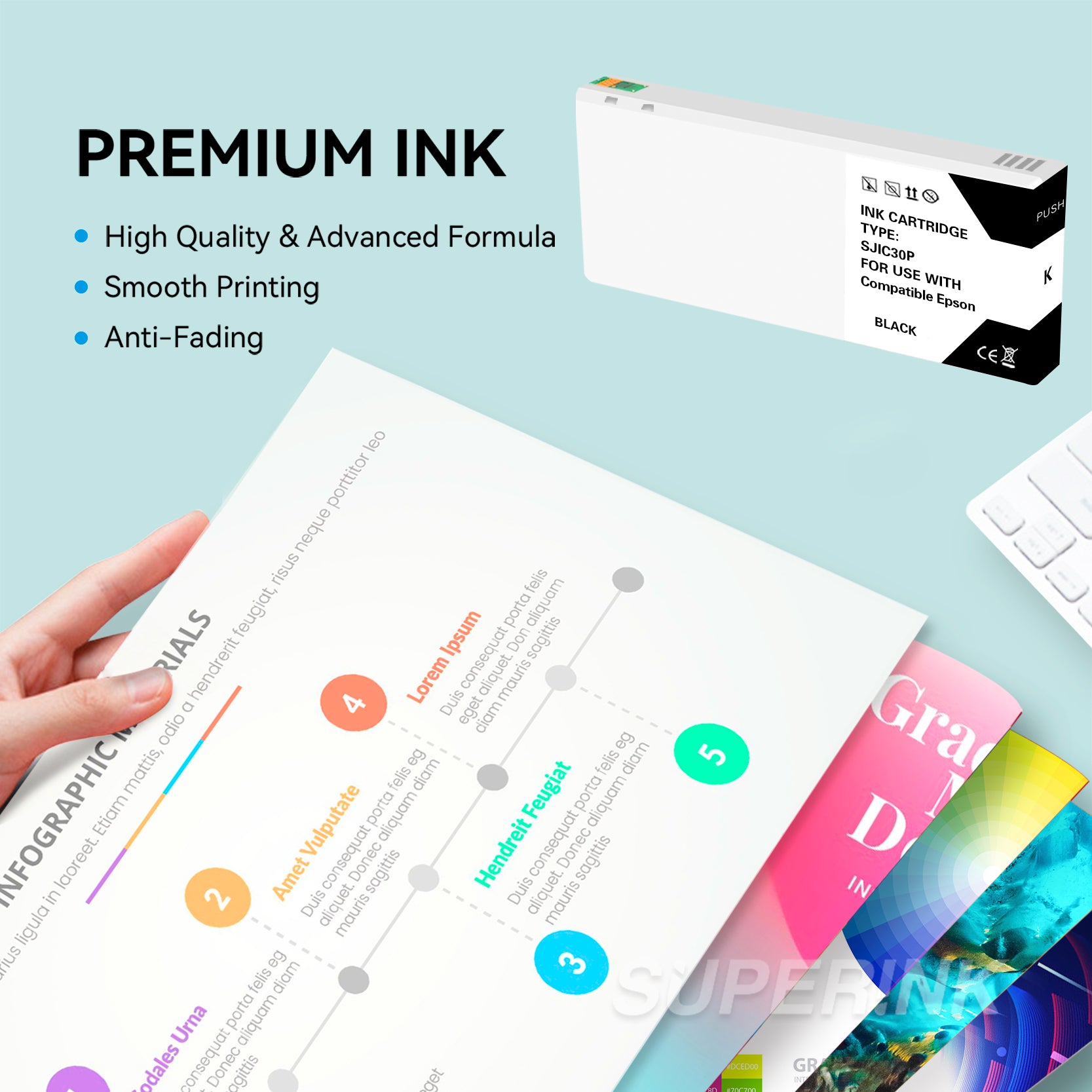 Compatible Epson TM-C7500G SJIC30P Black Ink Cartridge by Superink