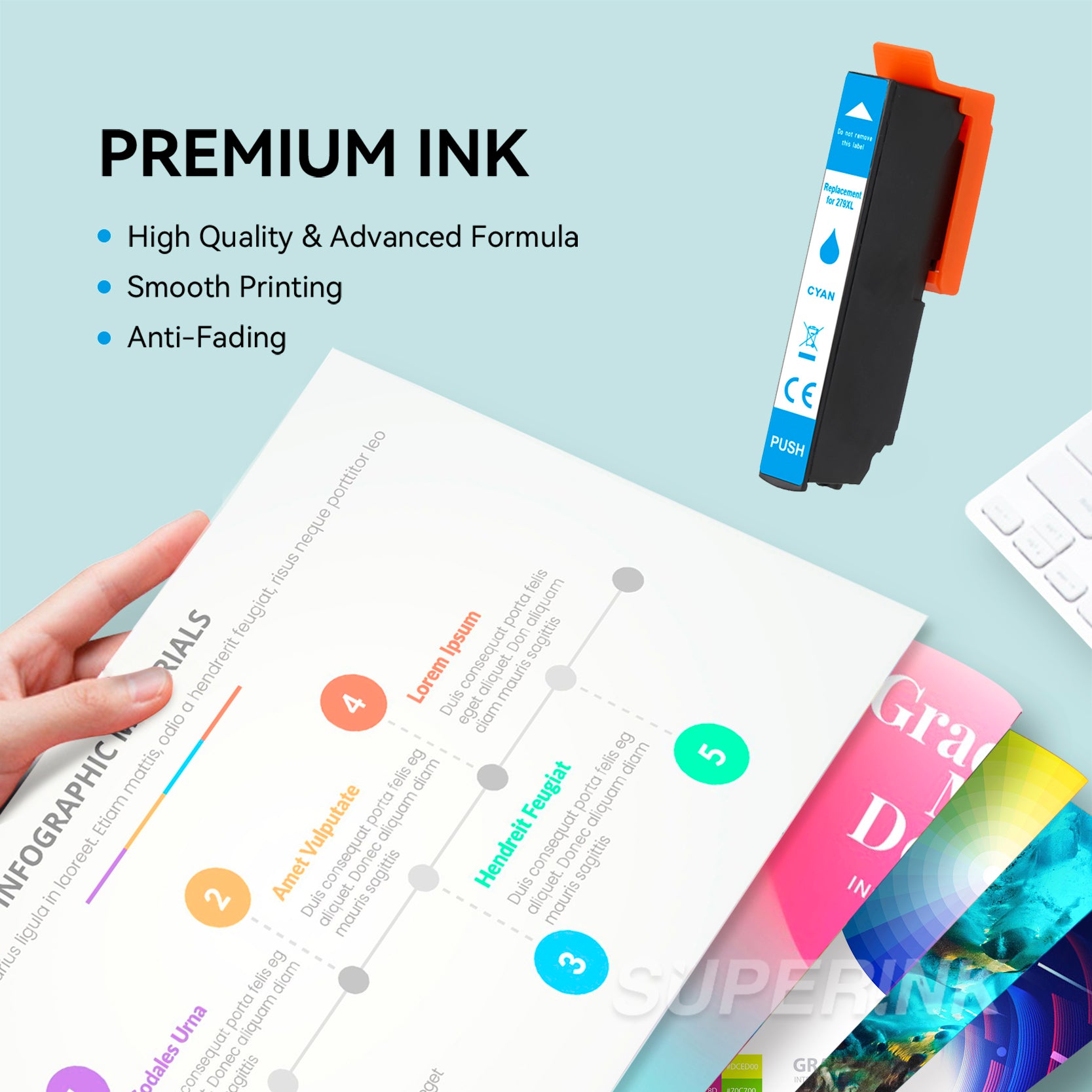 Compatible Epson T279 T279XL Cyan Ink Cartridge High Yield