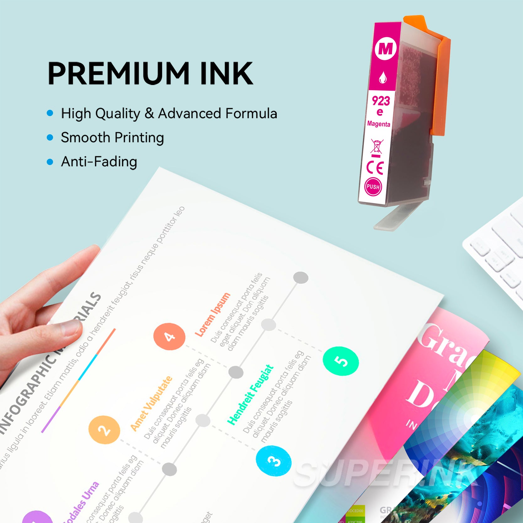 Compatible HP 923e EvoMore Magenta Cartridge by Superink