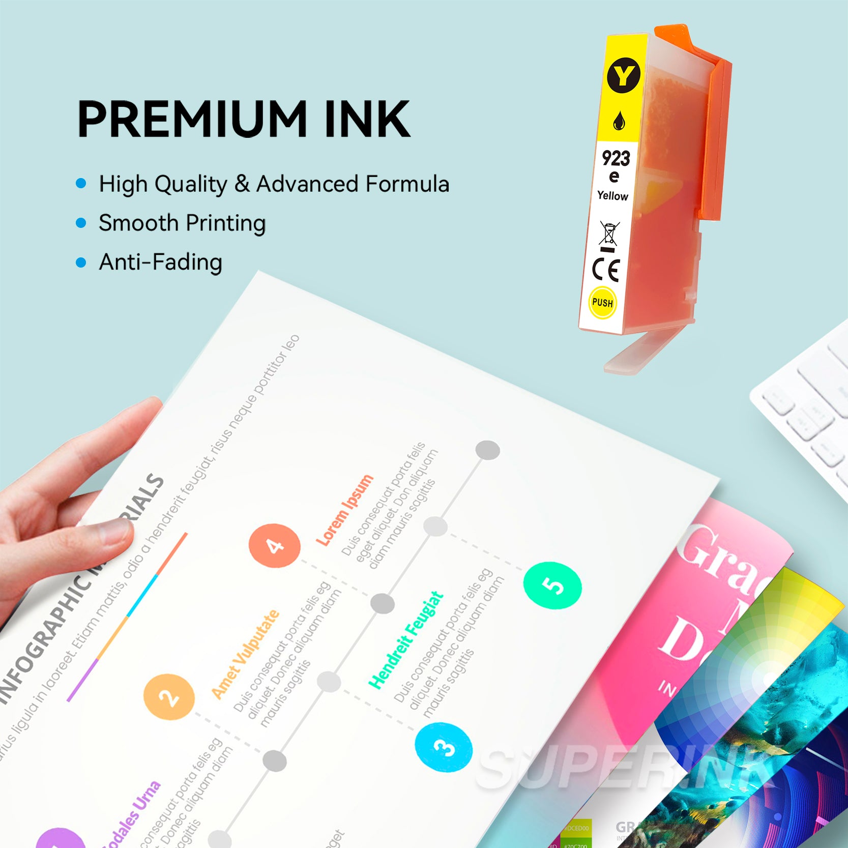 Compatible HP 923e EvoMore Yellow Cartridge by Superink