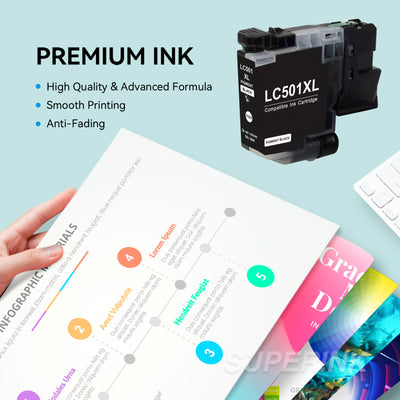 Compatible Brother LC501 LC501XL Black High Yield Ink Cartridge