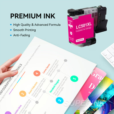Compatible Brother LC501 LC501XL Magenta High Yield Ink Cartridge