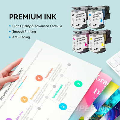 Compatible Brother LC504 LC504XL Ink Cartridge Combo High Yield