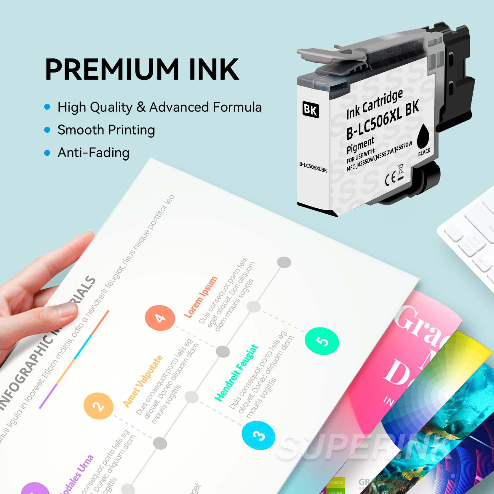 Compatible Brother LC506 LC506XL Black Ink Cartridge High Yield