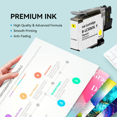 Compatible Brother LC506 LC506XL Yellow Ink Cartridge High Yield