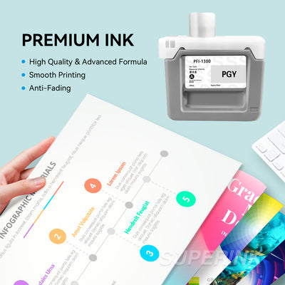 Compatible Canon PFI-1300 Photo Grey Ink Cartridge By Superink