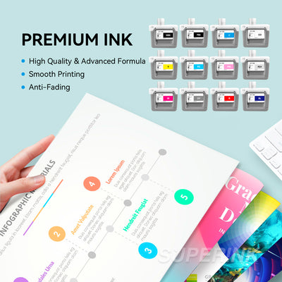 Compatible Canon PFI-1300 Combo 12PCS Ink Cartridge By Superink