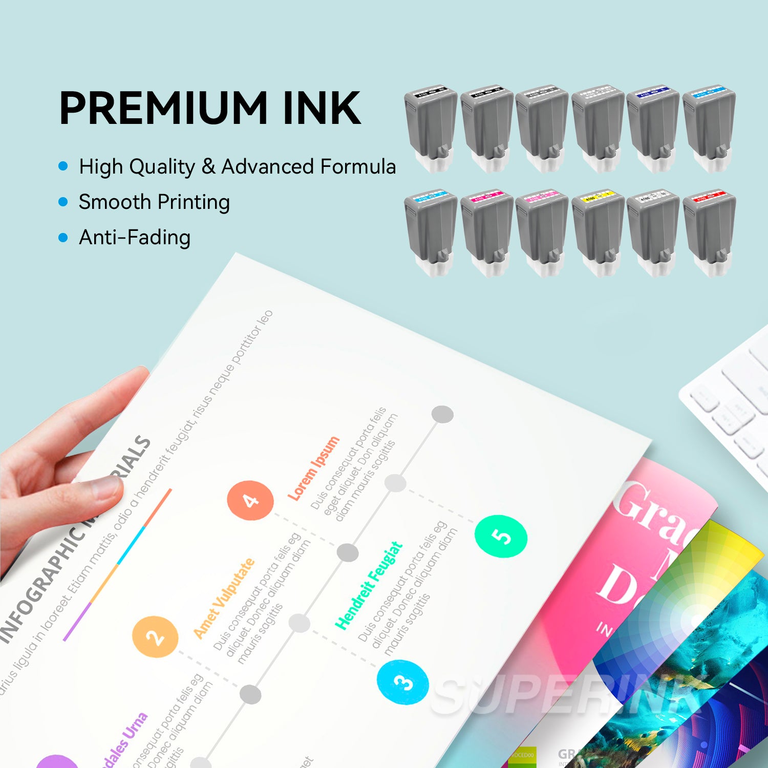 Compatible Canon PFI-4100 Combo 12PCS Ink Cartridge