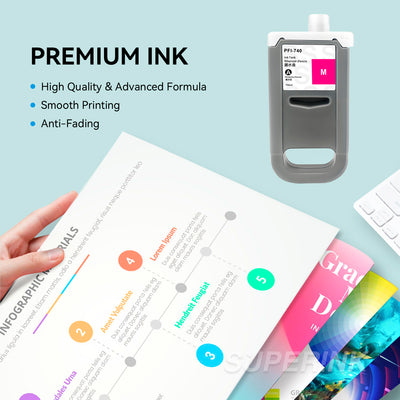 Compatible Canon PFI 740 Magenta Ink Cartridge By Superink