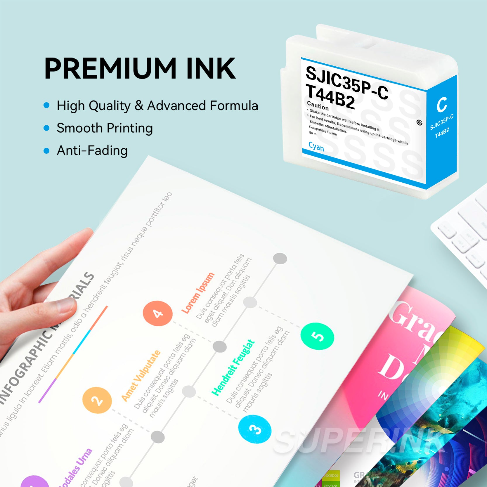 Compatible Epson SJIC35P Cyan Ink Cartridge