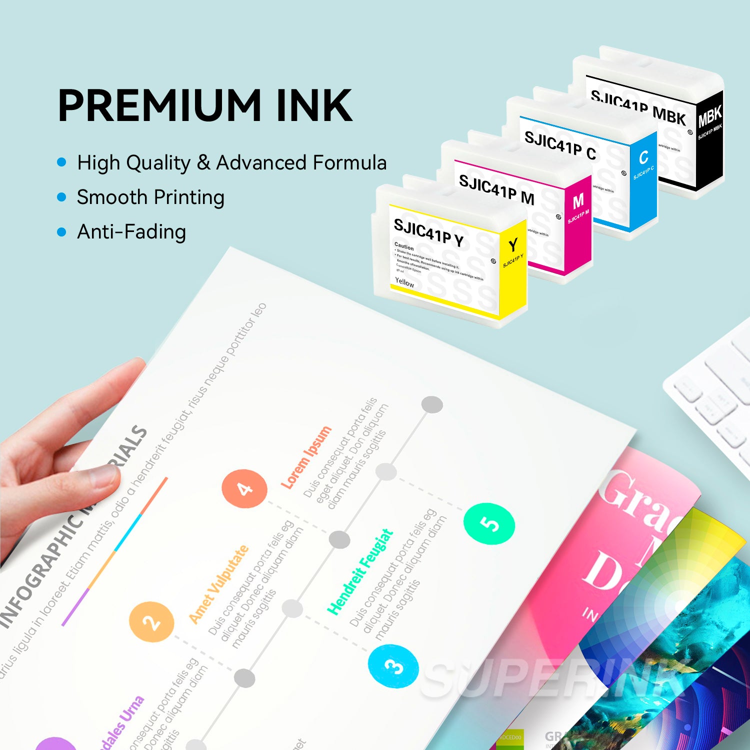 Compatible SJIC41P CW-C4000 Combo Ink MBK/C/M/Y