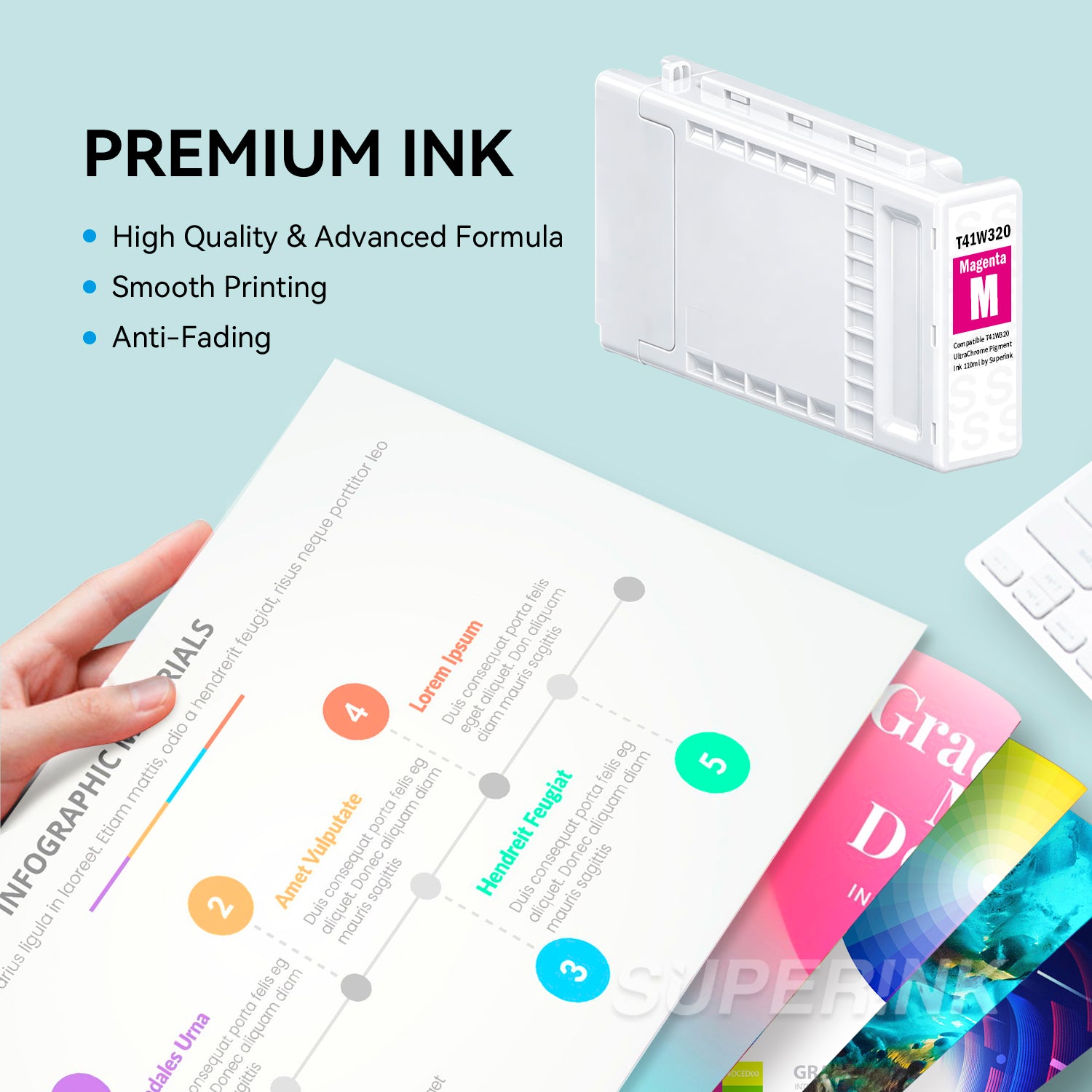 Compatible Epson T41W320 Magenta Ink Cartridge