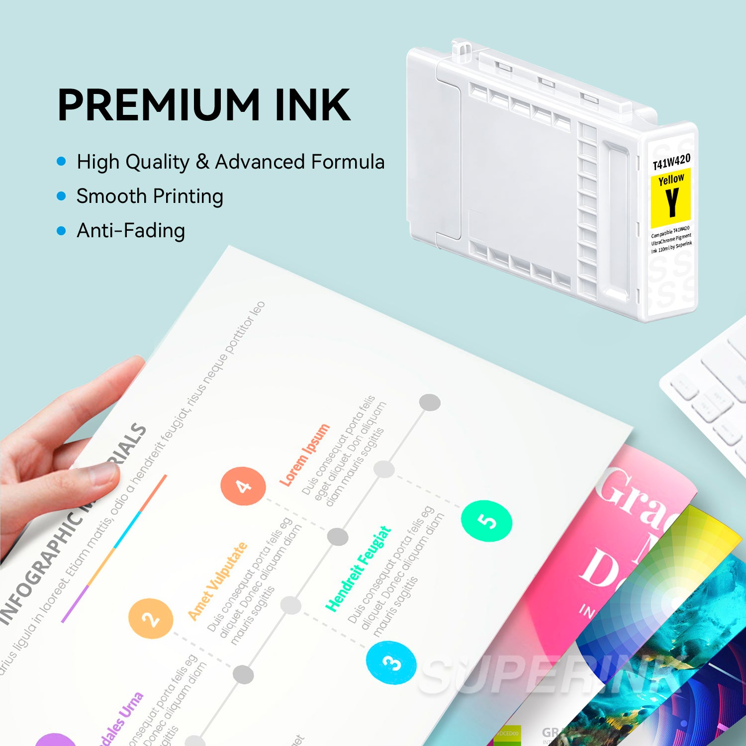 Compatible Epson T41W420 Yellow Ink Cartridge