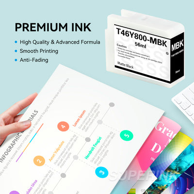 Compatible Epson T46Y800 Matte Black Ink Cartridge