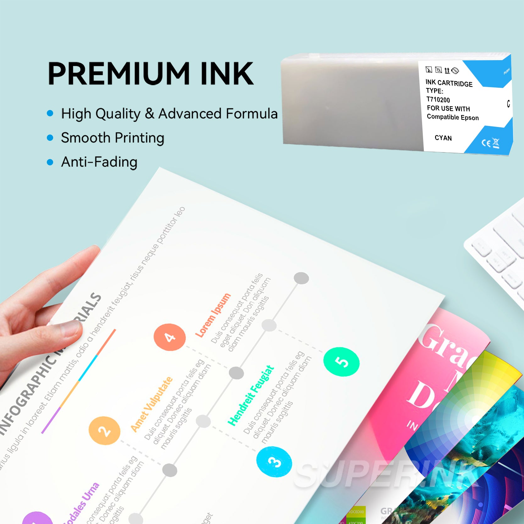 Compatible Epson T710200 Cyan Ink Cartridge