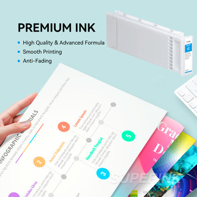 Compatible Epson T725 UltraChrome DG Cyan Ink 600ml by Superink