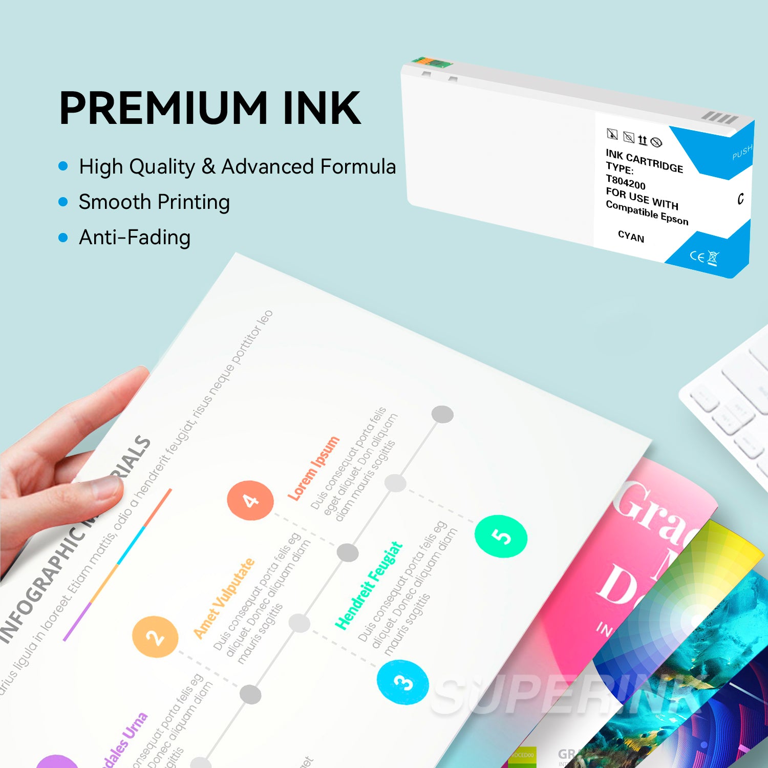 Compatible Epson T804200 Cyan Ink Cartridge By Superink