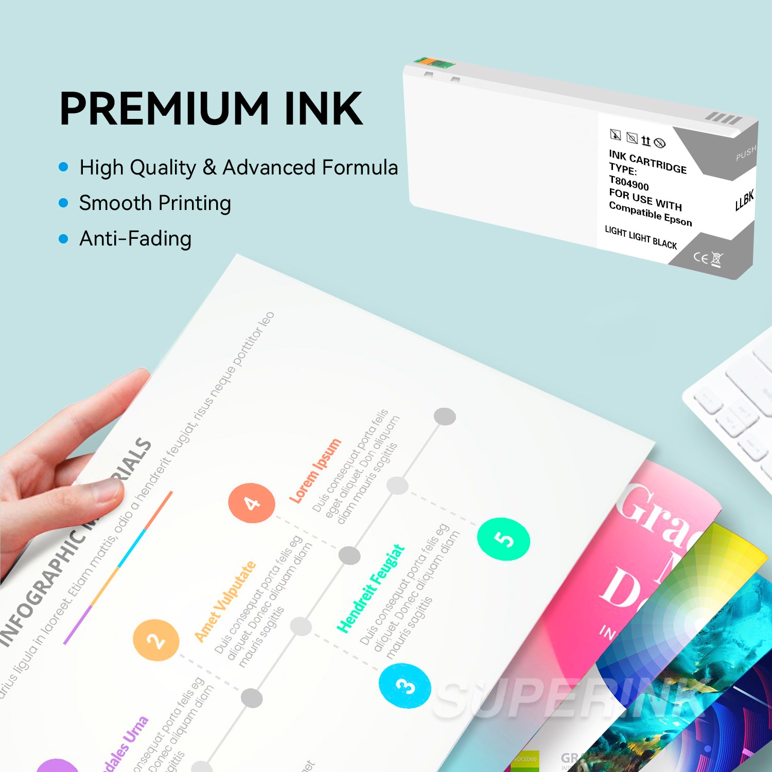 Compatible Epson T804900 Light Light Black Ink Cartridge By Superink