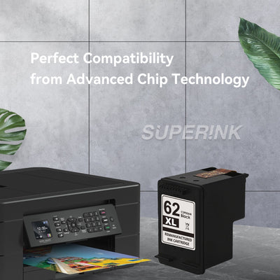 Compatible HP 62XL Black Inkjet Cartridge (C2P05AN) By Superink