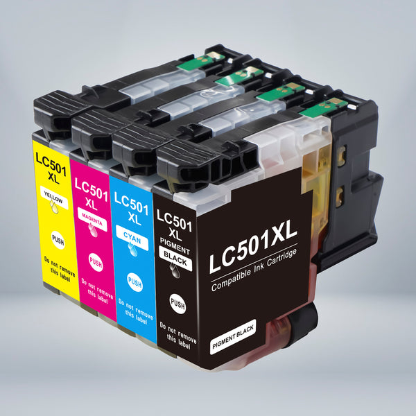 Compatible Brother LC501 LC501XL High Yield Ink Cartridge Combo BK/C/M ...