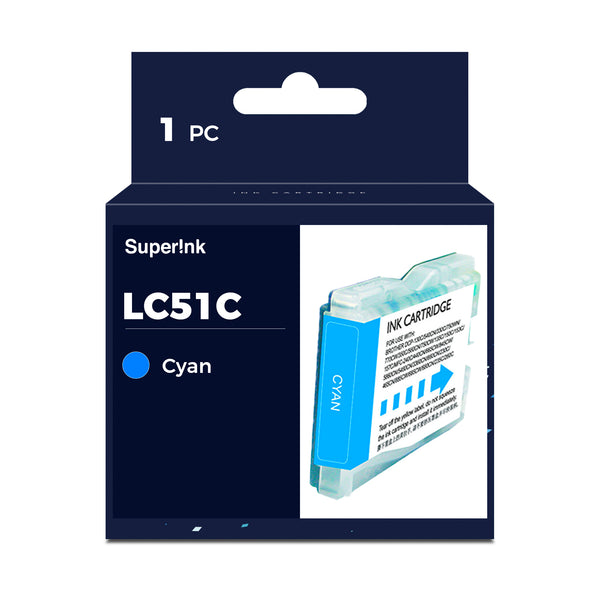Compatible Brother LC51C Cyan Inkjet Cartridge - Superink.ca