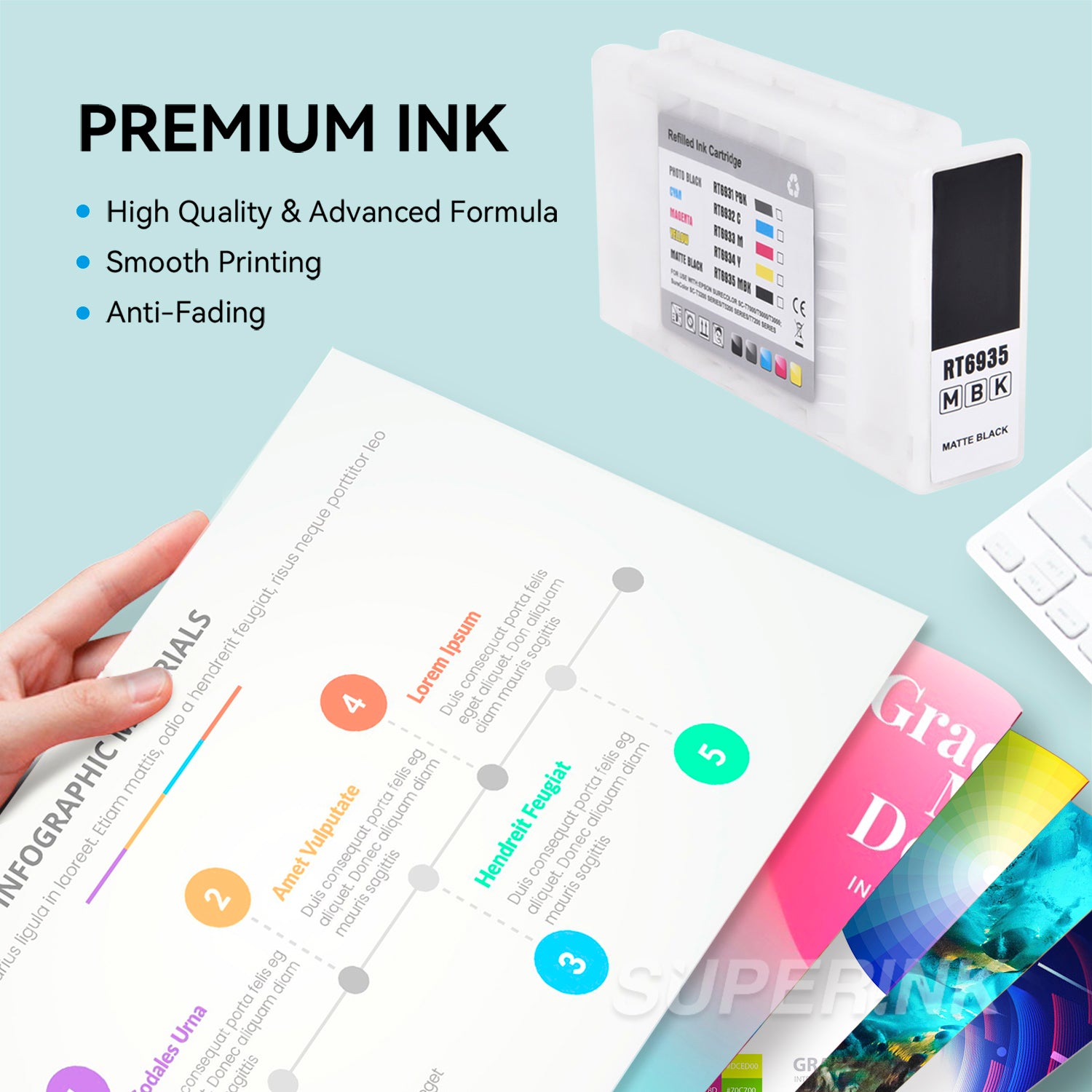 Compatible Epson T693500 700 ml Matte Black Ink Cartridge By Superink