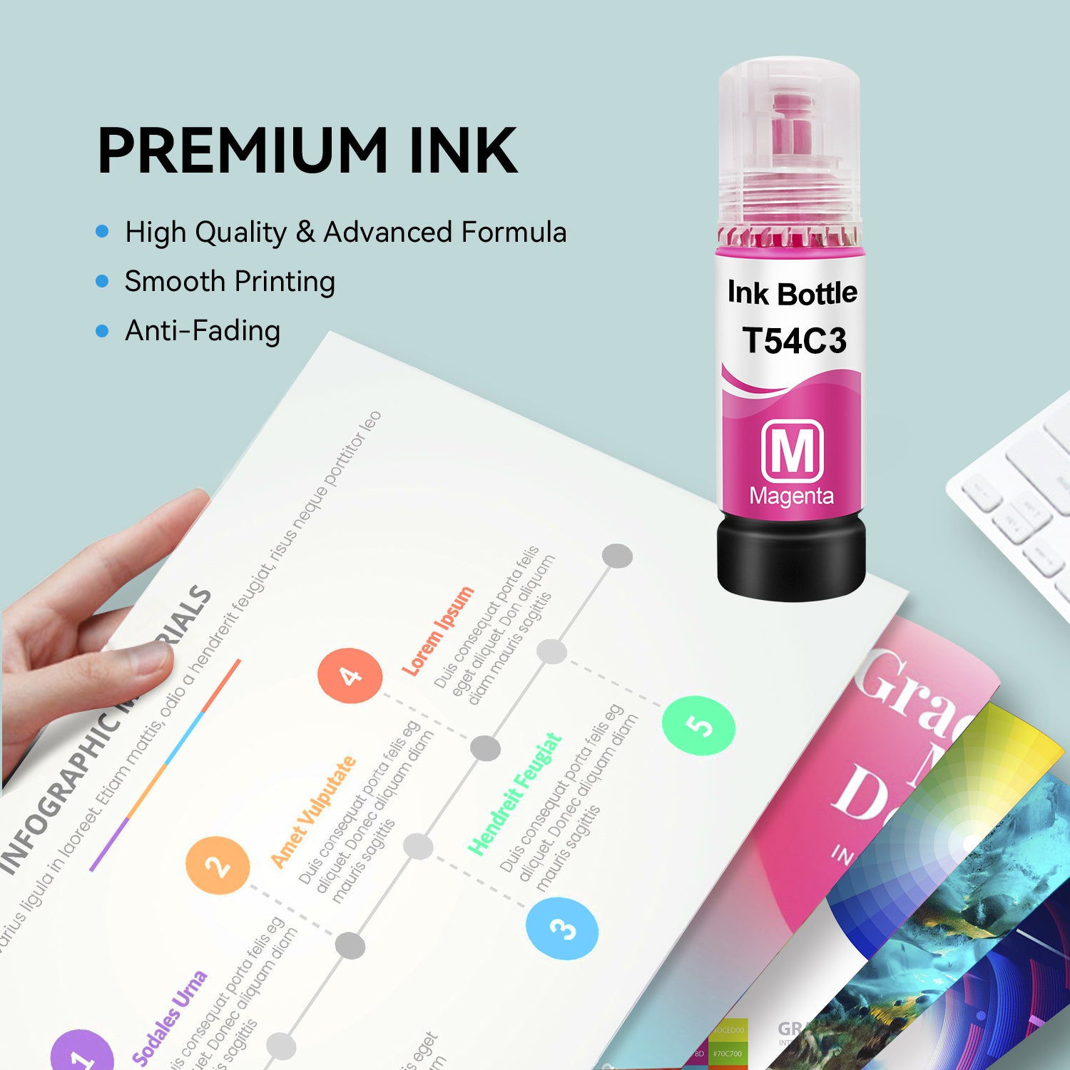 Compatible Epson T54C T54C320 Magenta Ink Bottle