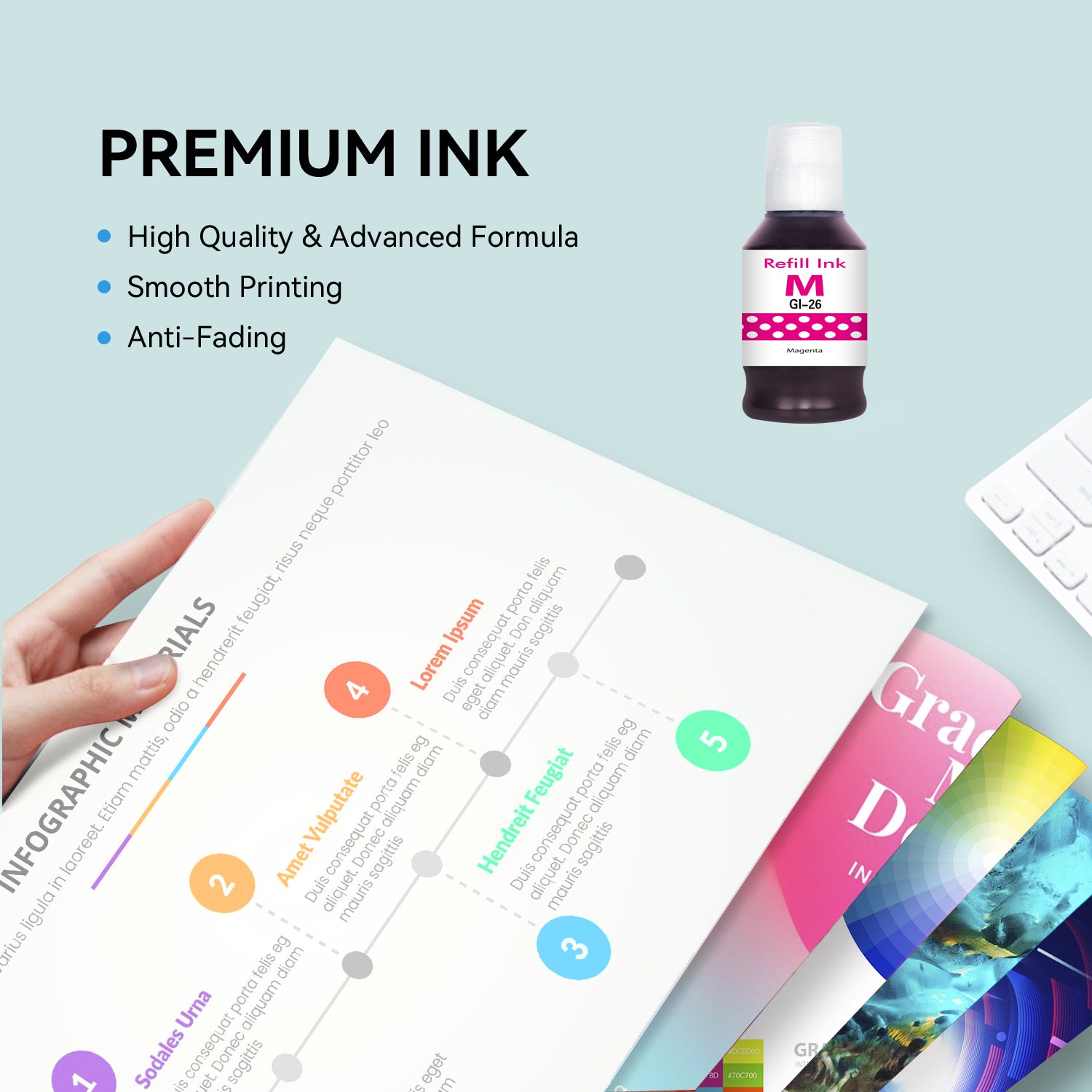 Compatible Canon GI-26 Pigment Magenta Ink Bottle