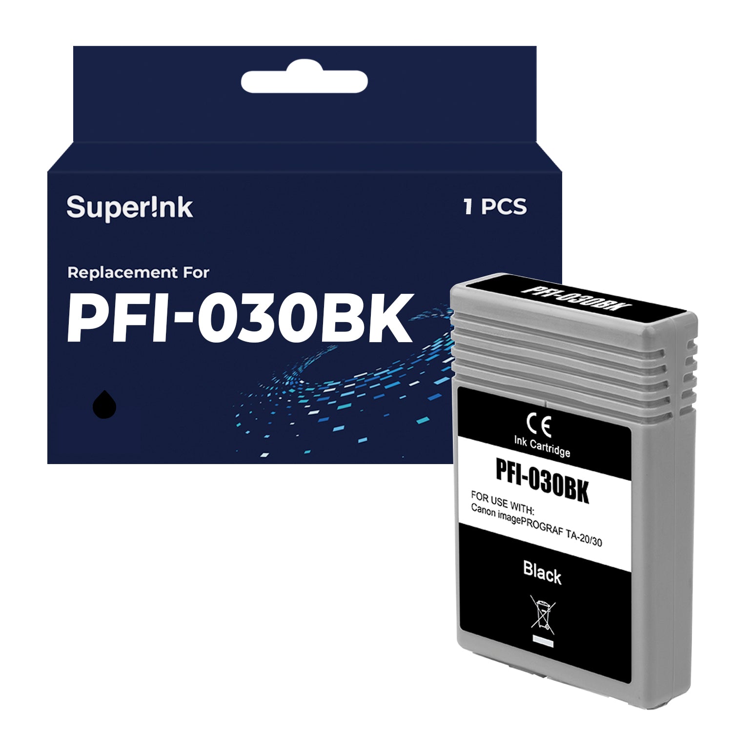 Compatible Canon PFI-030BK Black Ink Cartridge By Superink