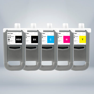 Compatible Canon PFI 740 Combo Ink Cartridge MBK/BK/C/M/Y By Superink