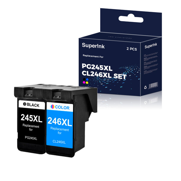 3-Pack Remanufactured Ink Cartridges – Canon PG-245XL (Black) & CL-246XL (Tri-Color) – For PIXMA MG2950, MX492, IP2820, MG2420 Printers