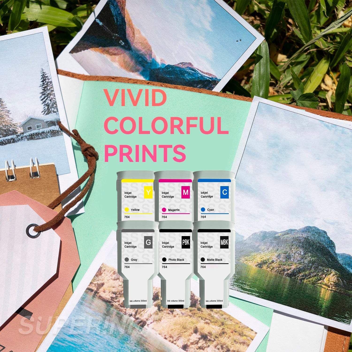 Compatible HP 764 300ML Ink Combo MBK/PBK/C/M/Y/GY