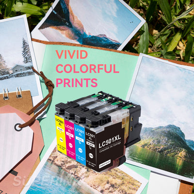 Compatible Brother LC501 LC501XL High Yield Ink Cartridge Combo BK/C/M/Y