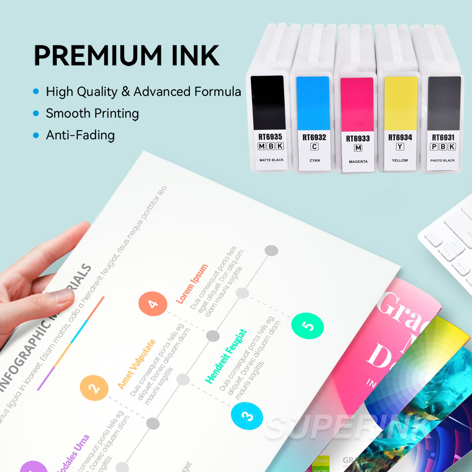 Compatible Epson T693 700 ml Combo PBK/C/M/Y/MBK By Superink