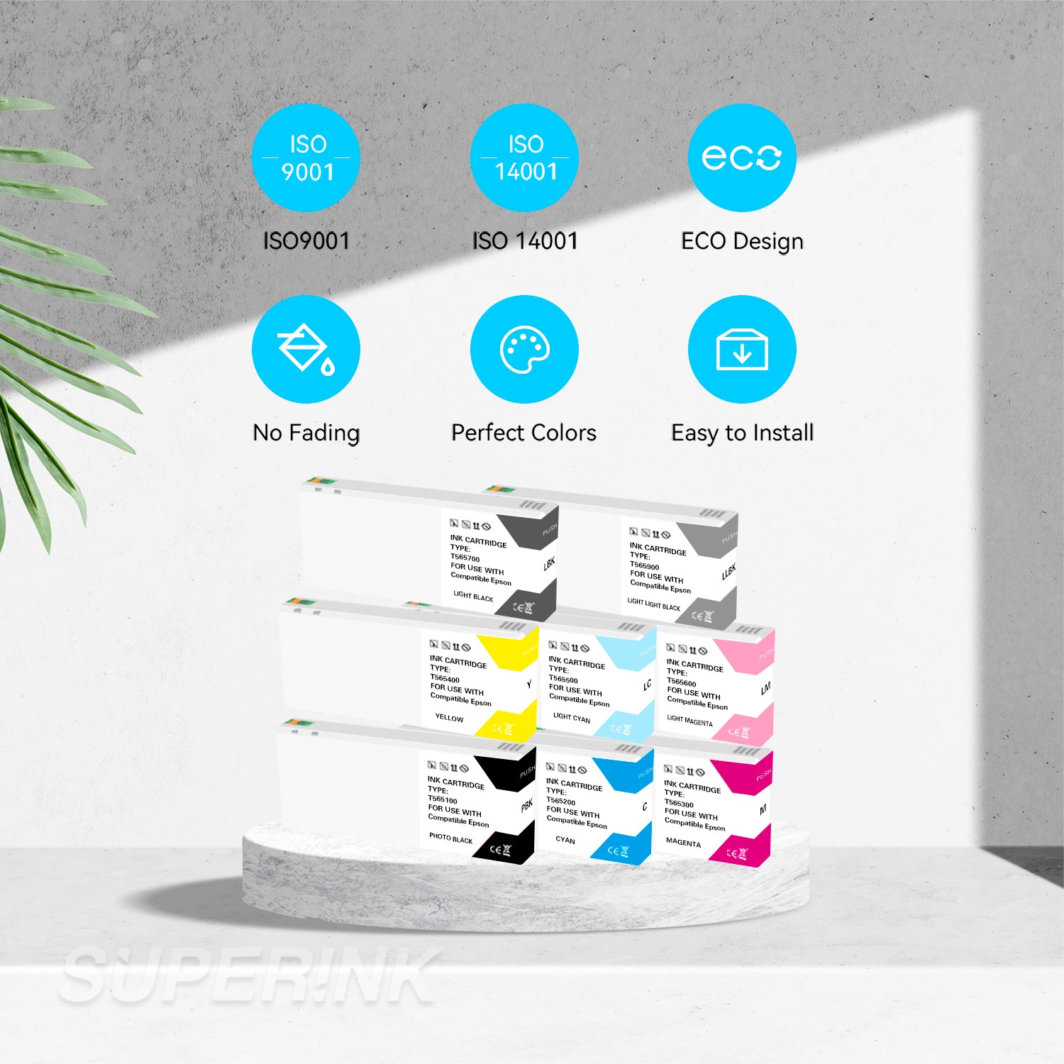 Compatible Epson T565 220ML Set of 8 Ink Cartridge
