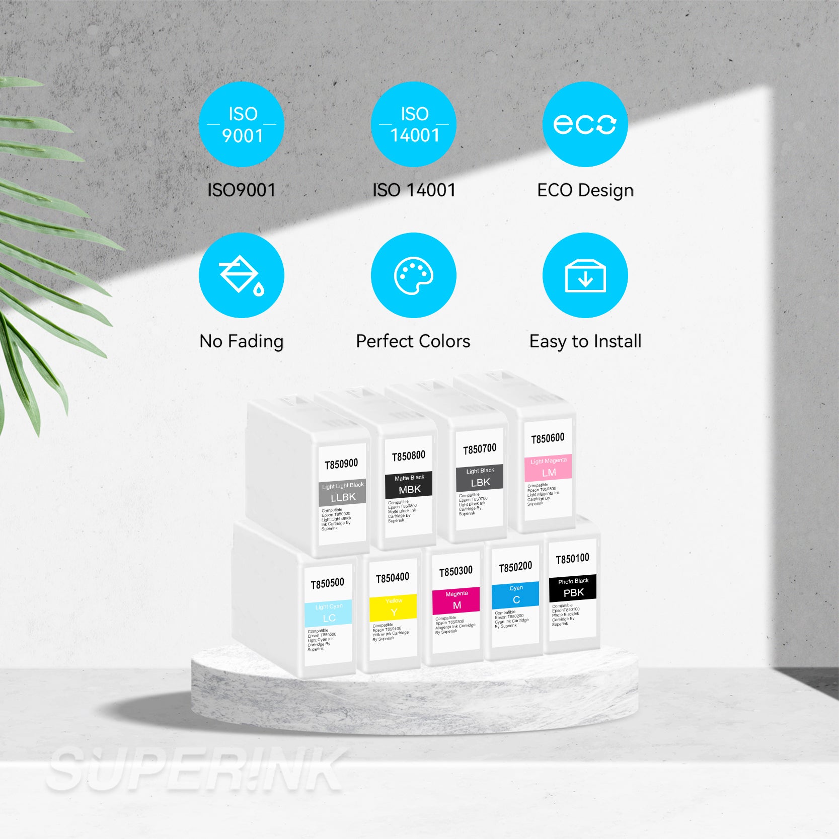 Compatible Epson T850 80ML Set of 9 Ink Cartridge