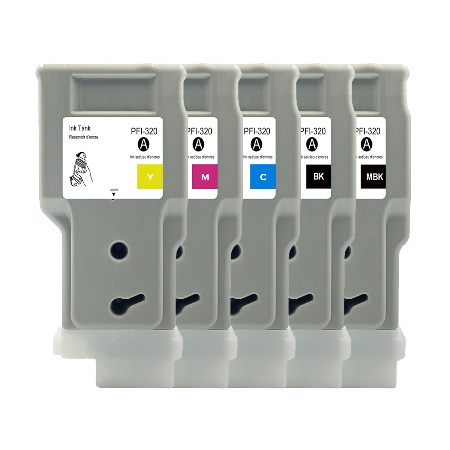 Compatible Canon PFI-320 Ink Cartridge Combo MBK/BK/C/M/Y By