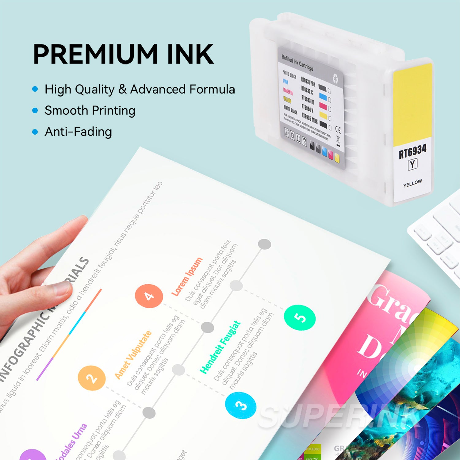 Compatible Epson T693400 700 ml Yellow Ink Cartridge